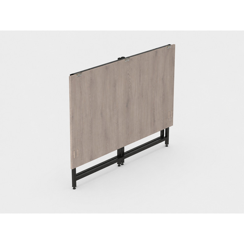 Стіл-трансформер розкладний Слай Ferrum-decor 75x100x60 Чорний метал ДСП Дуб Кремона Канолло 16 мм (FRD-107819)
