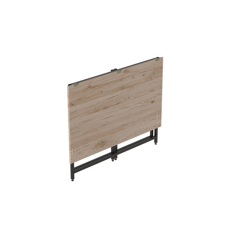 Стіл-трансформер розкладний Слай Ferrum-decor 75x90x50 Чорний метал ДСП Дуб Сан-Марино 16 мм (FRD-107349)