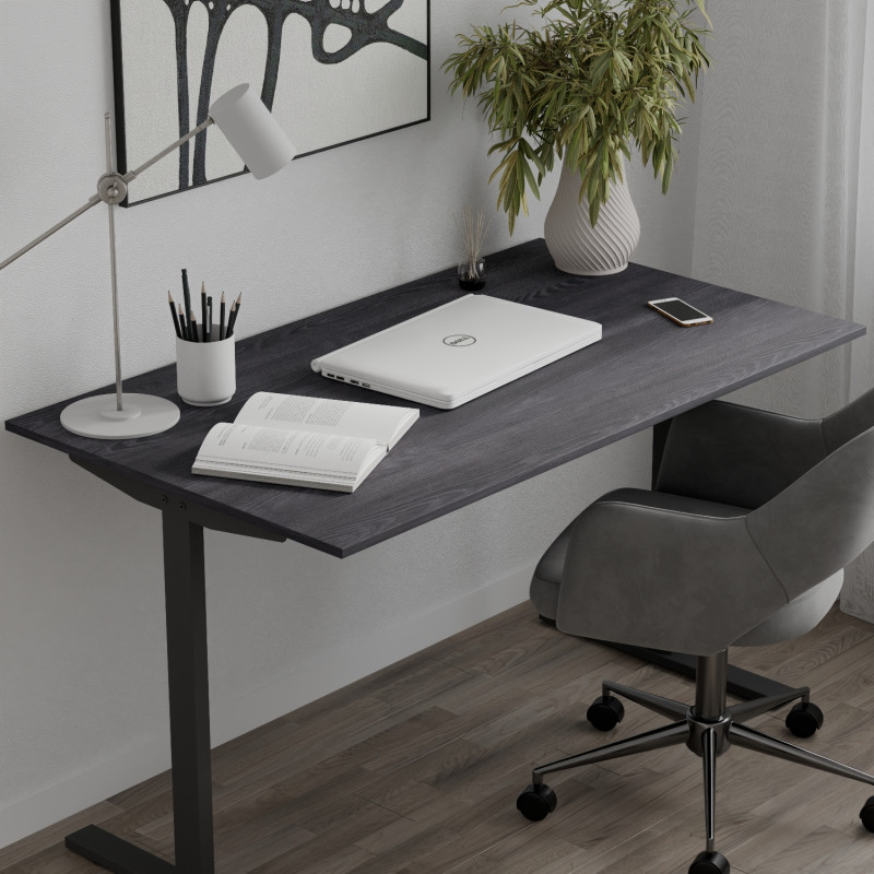 Стіл письмовий Space Ferrum-decor 750x1400x600 Чорний метал ДСП Каштан Арвадонна 16 мм (FRD-107949)