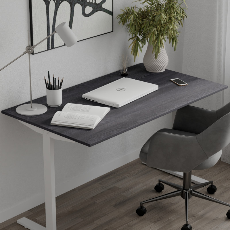 Стіл письмовий Space Ferrum-decor 750x1400x700 Білий метал ДСП Каштан Арвадонна 16 мм (FRD-107999)