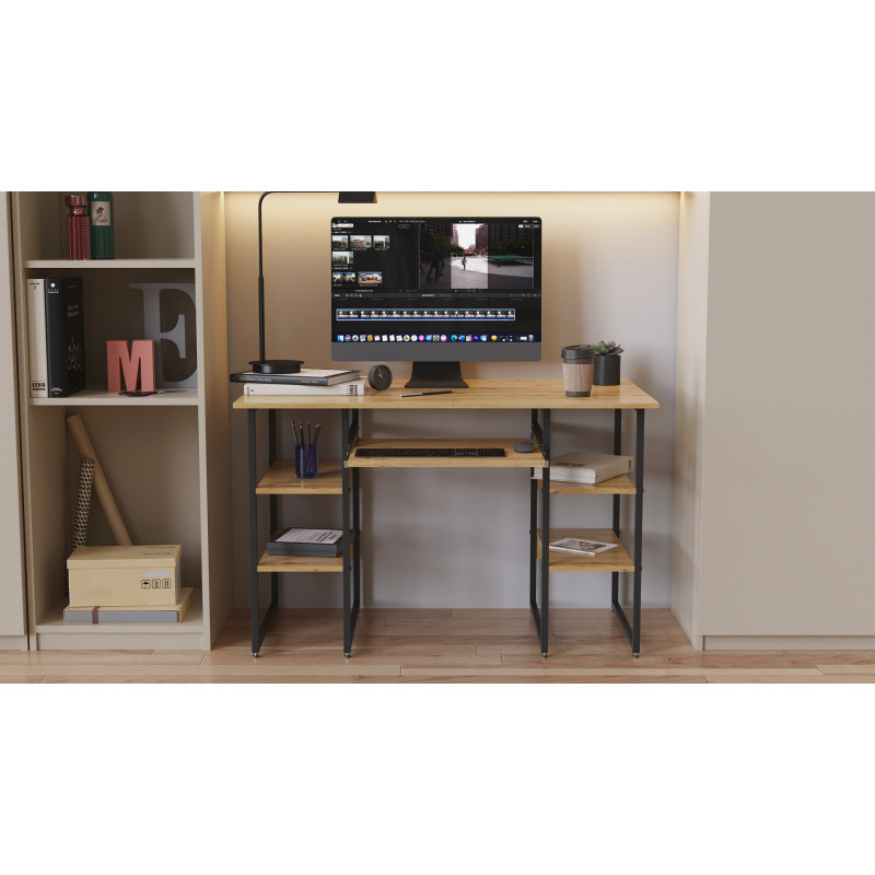 Комп'ютерний стіл Ferrum-decor Тім 75x120x70 чорний ДСП Дуб Артизан 16 мм (FRD-106949)