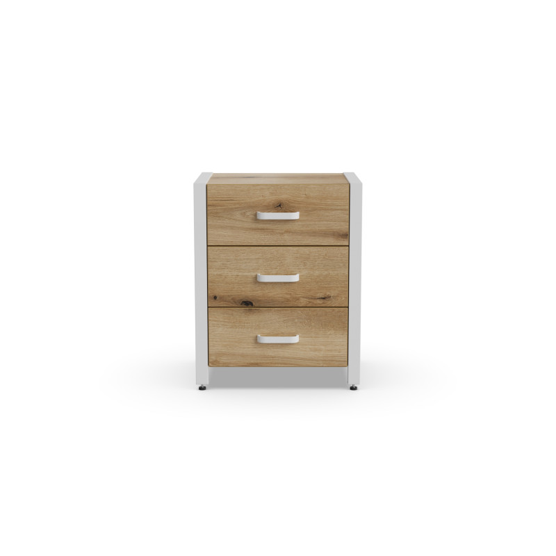 Тумба універсальна Ferrum-decor Вів'єн 3 50x41x40 білий ДСП Дуб Евок Прибережний 16 мм (FRD-107749)