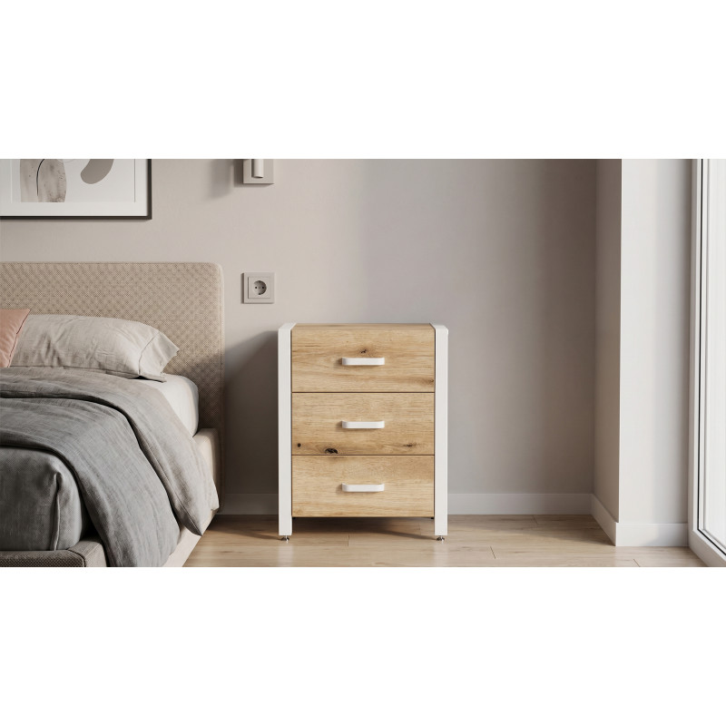 Тумба універсальна Ferrum-decor Вів'єн 3 50x41x40 білий ДСП Дуб Евок Прибережний 16 мм (FRD-107749)