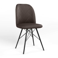 Стул обеденный Новый Стиль MILANA 4LX BLACK (BOX-1) SMP ECO-31 (Темно-коричневый) (NWS-128658)