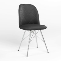 Стул обеденный Новый Стиль MILANA 4LX CHROME (BOX-1) LN ECO-30 (Черный) (NWS-128838)