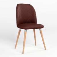 Стул обеденный Новый Стиль MILANA WOOD ALU (BOX-1) RMB ECO-28 (Бордовый) (NWS-128688)