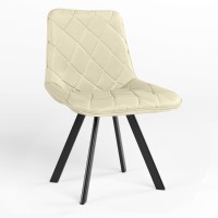 Обеденный стул Новый Стиль NICOLE 4L BLACK (BOX-1) SQR ECO-07 (Светло-бежевый) (NWS-121790)