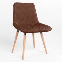 Обеденный стул Новый Стиль NICOLE WOOD BLACK (BOX-1) SQR ECO-21 (Темно-коричневый) (NWS-121970)