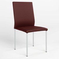 Обідній стілець Новий Стиль NIK CHROME (BOX-2) ECO-28 (Бордовий) (NWS-121740)