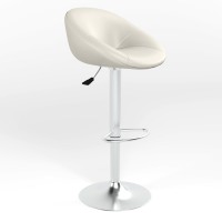Барний стілець поворотний Новый Стиль ROSE CHROME LUX ECO-50 (Білий) (NWS-130220)
