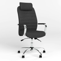 Кресло руководителя с подголовником Новый Стиль BRUNO HR (COMFORT+АNYFIX) ZT-24 (Графитный) (NWS-125358)