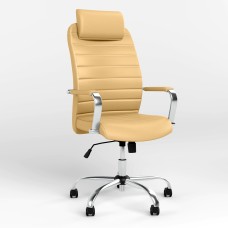 Крісло керівника з підголівником Новий Стиль BRUNO HR (COMFORT+TILT) P ECO-01 (Бежевий) (NWS-125298)