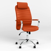 Кресло руководителя с подголовником Новый Стиль BRUNO HR (COMFORT+TILT) P ECO-72 (Оранжевый) (NWS-125308)