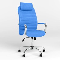 Кресло руководителя с подголовником Новый Стиль BRUNO HR (COMFORT+TILT) ZT-05 (Светло-синий) (NWS-125348)