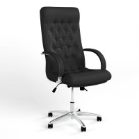 Кресло офисное поворотное Новый Стиль FIDEL STEEL CHROME TILT AL68 P LE-A (Черный) (NWS-125938)