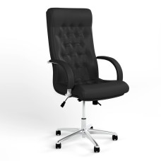 Крісло офісне поворотне Новий Стиль FIDEL STEEL CHROME TILT AL68 P LE-A (Чорний) (NWS-125938)