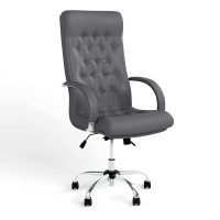 Крісло офісне поворотне Новий Стиль FIDEL STEEL CHROME TILT CHR68 P LE-N (Сірий) (NWS-125948)