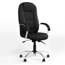 Крісло офісне поворотне Новий Стиль MODUS STEEL CHROME (COMFORT+ANYFIX) ECO-30 (Чорний) (NWS-126480)