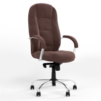 Кресло офисное поворотное Новый Стиль MODUS STEEL CHROME (COMFORT) SORO-28 (Светло-коричневый) (NWS-126500)