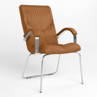Крісло офісне Новий Стиль GERMES STEEL CFA LB CHROME ECO-13 (Коричневий) (NWS-126001)