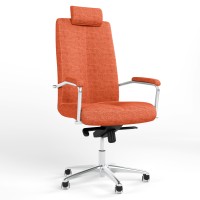Кресло офисное поворотное Новый Стиль GRAND HR STEEL CHROME MPD AL68 C-84 (Пудрая розовая) (NWS-126211)