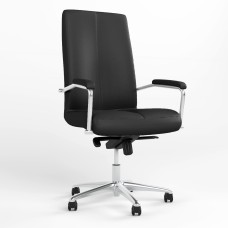 Крісло офісне поворотне Новий Стиль GRAND STEEL CHROME MPD AL68 ECO-30 (Чорний) (NWS-126161)