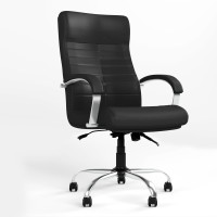 Крісло офісне поворотне Новий Стиль ORION STEEL LB CHROME (COMFORT+ANYFIX) P ECO-30 (Чорний) (NWS-126556)