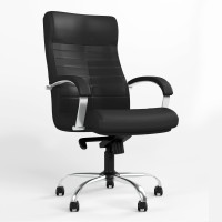 Крісло офісне поворотне Новий Стиль ORION STEEL LB CHROME (COMFORT) ECO-30 (Чорний) (NWS-126636)