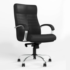 Крісло офісне поворотне Новий Стиль ORION STEEL LB CHROME (COMFORT) ECO-30 (Чорний) (NWS-126636)
