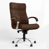 Крісло офісне поворотне Новий Стиль ORION STEEL LB CHROME (COMFORT) Micro-B (Коричневий) (NWS-126656)