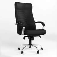 Крісло офісне поворотне Новий Стиль ORION STEEL CHROME (COMFORT) ECO-30 (Чорний) (NWS-126586)