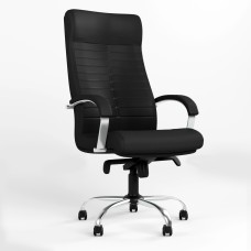 Крісло офісне поворотне Новий Стиль ORION STEEL CHROME (COMFORT) ECO-30 (Чорний) (NWS-126586)