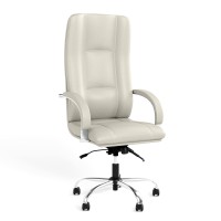 Крісло офісне поворотне Новий Стиль STAR STEEL CHROME ANYFIX CHR68 ECO-50 (Білий) (NWS-126796)