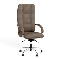 Крісло офісне поворотне Новий Стиль STAR STEEL CHROME ANYFIX CHR68 Micro-B (Коричневий) (NWS-126826)