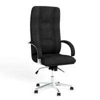 Крісло офісне поворотне Новий Стиль STAR STEEL CHROME TILT AL68 Micro-A (Чорний) (NWS-126816)