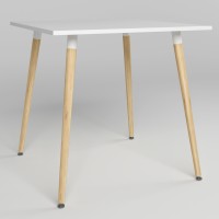 Обеденный стол Новый Стиль MODERN WOOD WHITE (19) 800х800 WHITE/Бук ЛАК 1.018 (NWS-131455)