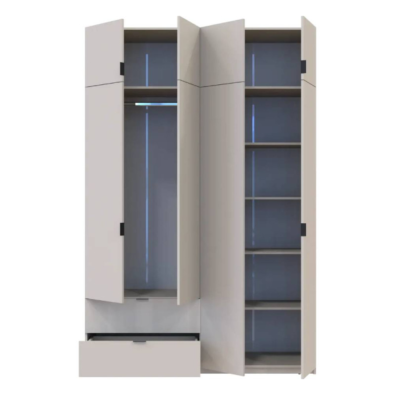 Шафа розпашна з антресоллю Doros Лукас 160х50х240 см Кашемір (DRS-011622)