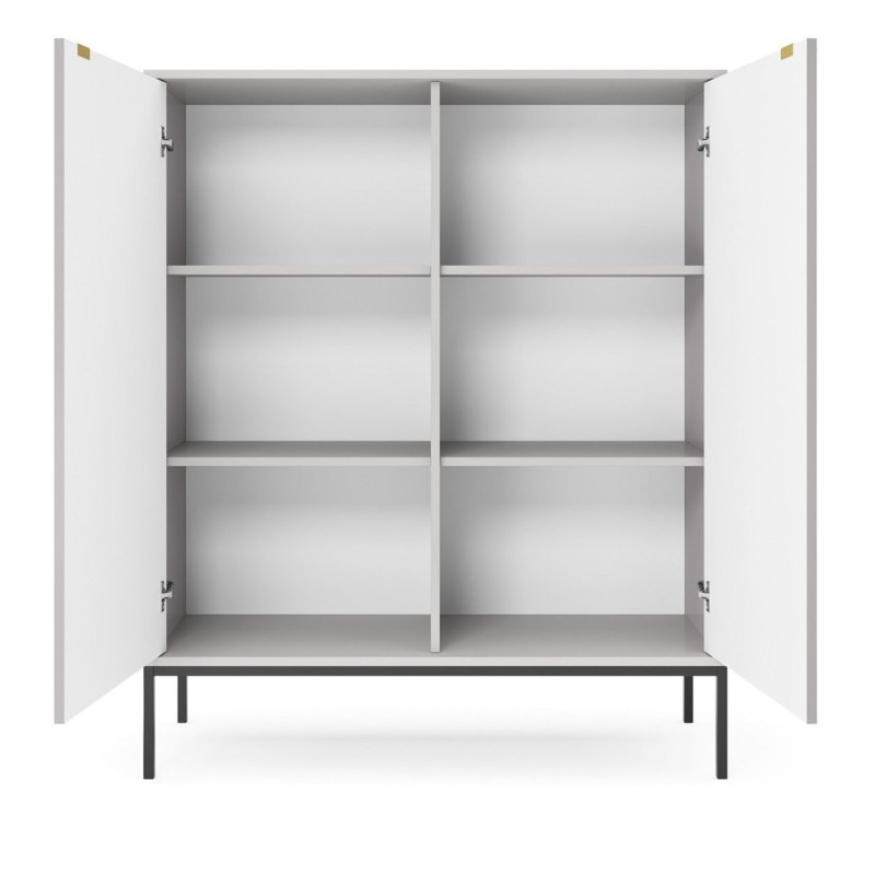 Комод високий Perfect Home Nova K104 2D 104x125x39 Сірий (чорні ніжки) (PFH-091234)