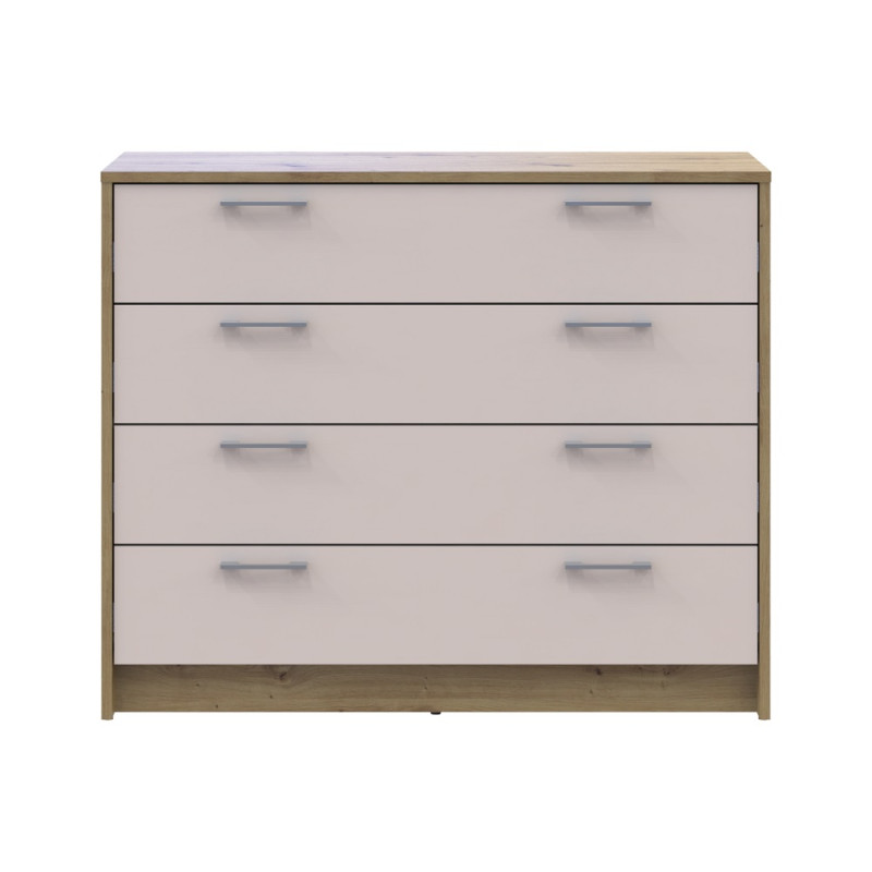 Комод Doros Ронді Дуб Артизан/Кашемір 4 ящики 100х40х82 (DRS-011782)