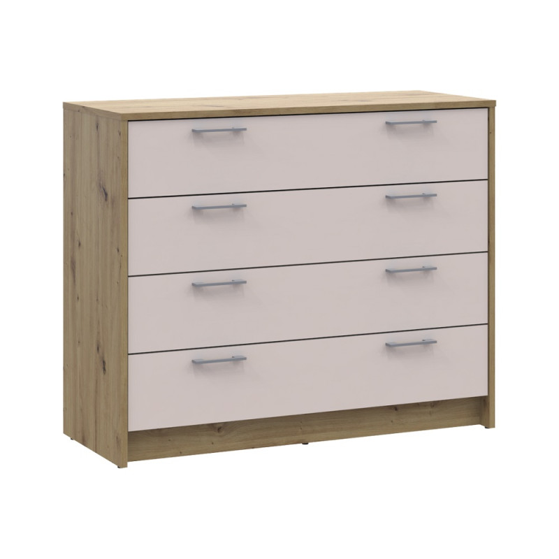 Комод Doros Ронді Дуб Артизан/Кашемір 4 ящики 100х40х82 (DRS-011782)