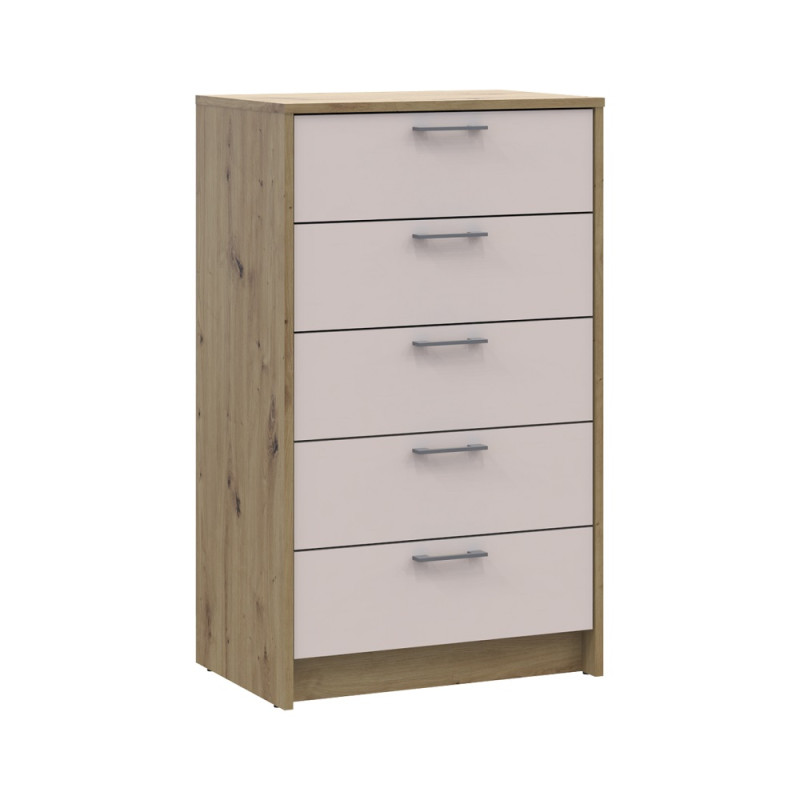 Комод Doros Ронді Дуб Артизан/Кашемір 5 ящиків 60х40х100 (DRS-011784)