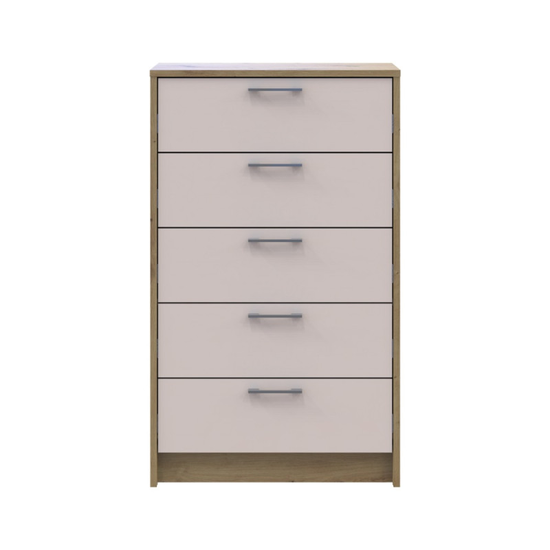 Комод Doros Ронді Дуб Артизан/Кашемір 5 ящиків 60х40х100 (DRS-011784)