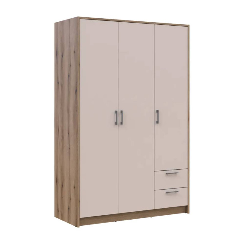 Шафа для одягу Doros Ронді Дуб Артизан/Кашемір 3ДСП 121х52х195 (DRS-011661)