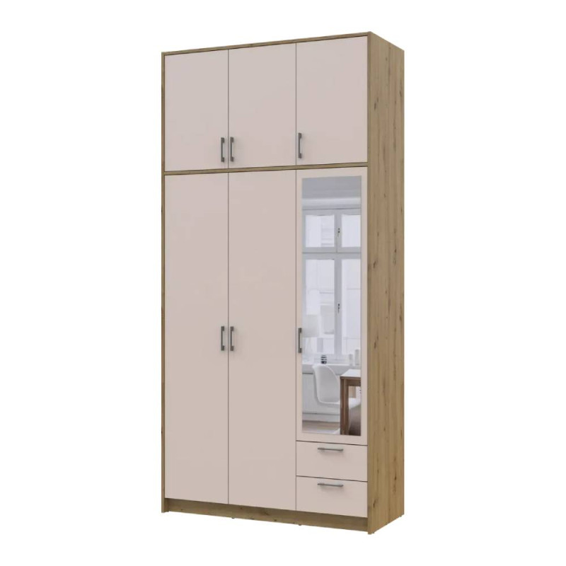 Антресоль висока Doros Ронді Дуб Артизан/Кашемір 3 ДСП 121х52х65 (DRS-011909)