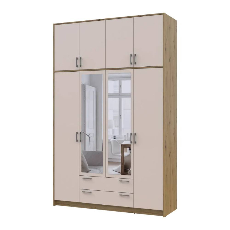 Антресоль висока Doros Ронді Дуб Артизан/Кашемір 4 ДСП 160х52х65 (DRS-011910)