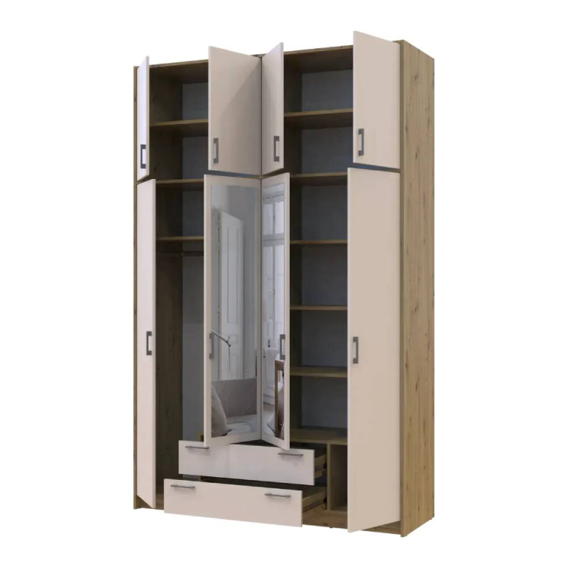 Антресоль висока Doros Ронді Дуб Артизан/Кашемір 4 ДСП 160х52х65 (DRS-011910)