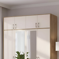 Антресоль высокая Doros Ронди Дуб Артизан/Кашемир 4 ДСП 160х52х65 (DRS-011910)