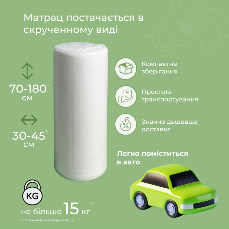 Матрац ортопедичний Ismart Koala Oasis 70х150 см безпружинний (ISM-051372)