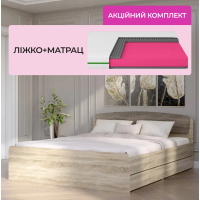 Комплект кровать двуспальная Астория 160х200 см сонома/трюфель и Матрас Ismart Koala Bambo 160х200 см (EVR-2489-ISM-051154)